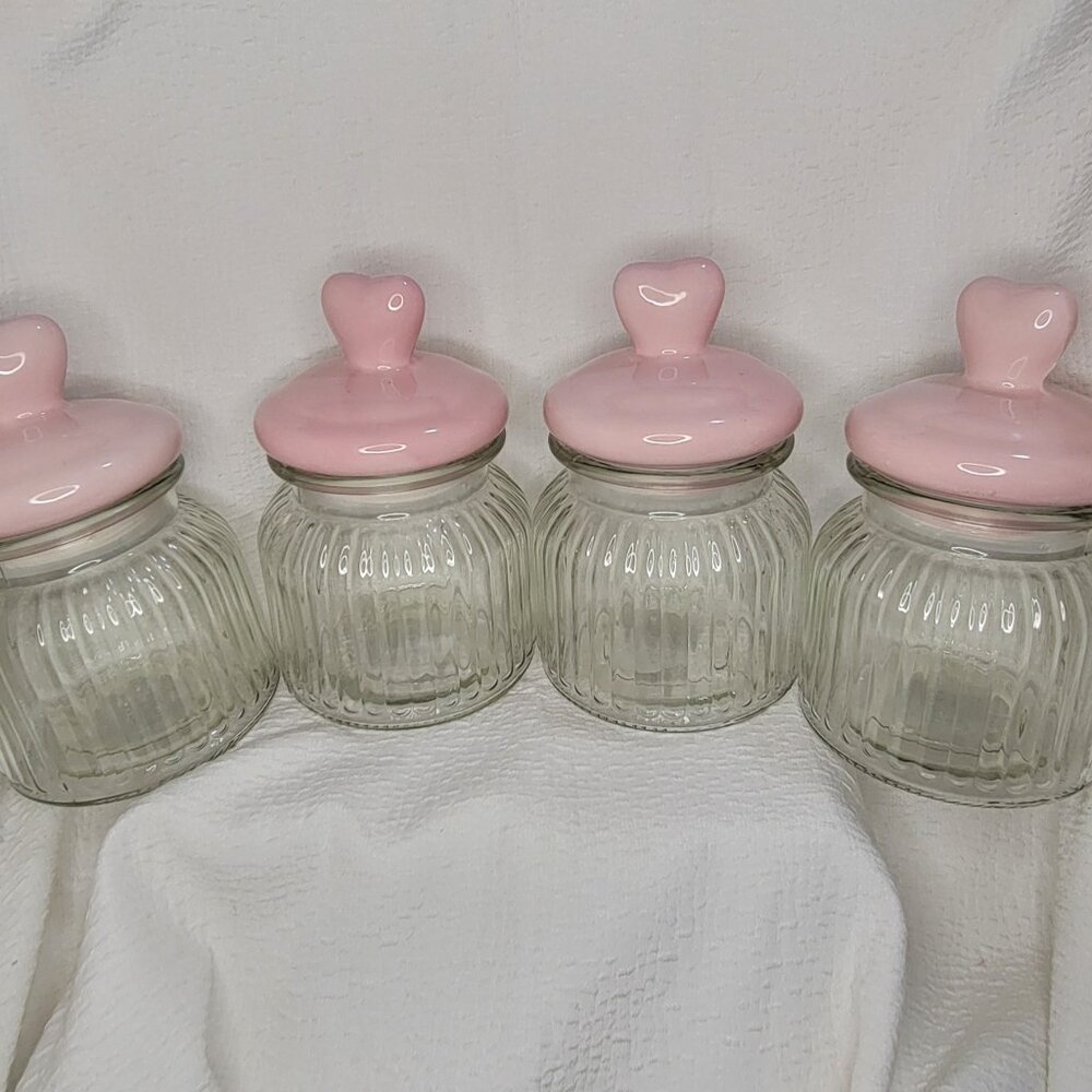 Cute Pink Heart Top Jars